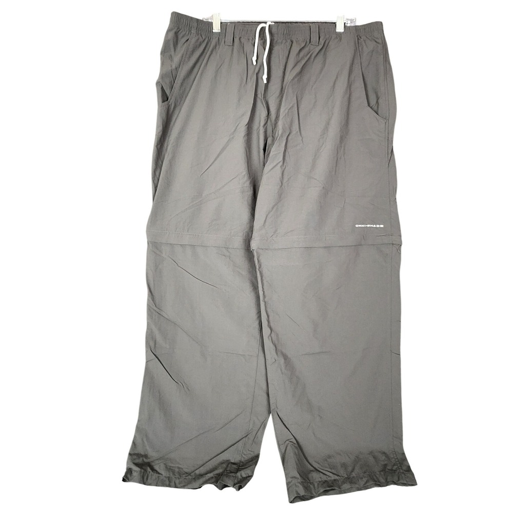Columbia PFG Convertible‎ Hiking Pants XXL 34 Gray Omni Shade Fishing